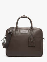 Leather Flandres Briefcase 1 Compartment Etrier Brown flandres EFLA8251